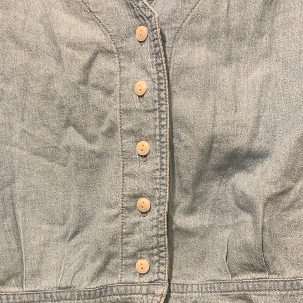 Madewell Light Blue Denim Button-Up Top - Picture 3 of 9